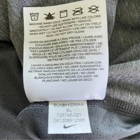 Nike Pro Dri Fit Women's Large Gray Perforated Back Active Shirt - Short Sleeves - Picture 6 of 8